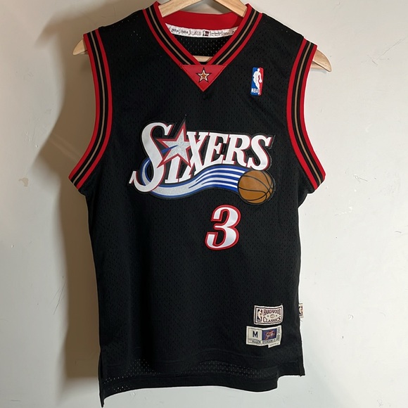 NBA Allen Iverson #3 Champion Philadelphia 76ers Sixers Youth Sz M Length +2 - Picture 3 of 7